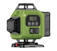 Nivel de burbuja láser con trípode, 4 x 360°, 16 líneas, autonivelante, verde, láser cruzado, línea láser cruzada, láser de líneas, control remoto 4D, nivel láser láser de construcción, con batería de