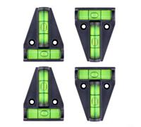Nivel de burbuja magnético 4 piezas en forma de T 2D herramienta de precisión con imán para construcción DIY estante colgante plástico acrílico negro 5,76 cm