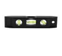 Nivel de burbuja torpedo de 6 pulgadas, cuerpo ABS negro con tubo de burbujas acrílico transparente, 150 mm de largo x 35 mm de ancho para nivelación de precisión