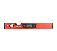 Nivel de buscador de ángulo digital Inclinómetro magnético profesional de aleación de aluminio con retroiluminación LCD grande para trabajos de construcción en metal Rojo 42 cm