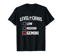 Nivel de Caos Casilla de verificación Géminis Cita Divertida del Zodiaco Camiseta