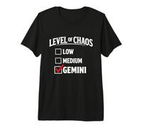 Nivel de Caos Casilla de verificación Géminis Cita Divertida del Zodiaco Camiseta Premium