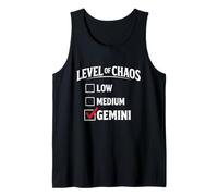 Nivel de Caos Casilla de verificación Géminis Cita Divertida del Zodiaco Camiseta sin Mangas