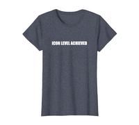 Nivel de Icono alcanzado Camiseta, Mujer, Azul Jaspeado, S