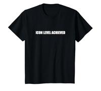Nivel de Icono alcanzado Camiseta, Niños, Negro, 6 años
