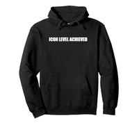 Nivel de Icono alcanzado Sudadera con Capucha, Unisex para Adultos, Negro, M