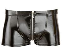 Nivel de negro hombres de vinilo pantalones con cremallera, pequeño