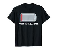 Nivel de Paciencia de mamá batería agotada Divertido Diciendo Linda mamá Camiseta
