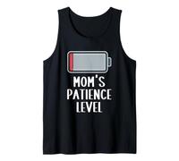 Nivel de Paciencia de mamá batería agotada Divertido Diciendo Linda mamá Camiseta sin Mangas