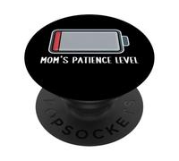 Nivel de Paciencia de mamá batería agotada Divertido Diciendo Linda mamá PopSockets PopGrip Adhesivo