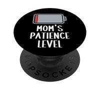 Nivel de Paciencia de mamá batería agotada Divertido Diciendo Linda mamá PopSockets PopGrip Adhesivo