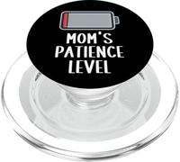 Nivel de Paciencia de mamá batería agotada Divertido Diciendo Linda mamá PopSockets PopGrip para MagSafe