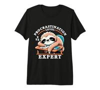 Nivel de procrastinación Experto Perezoso Diseño V2 Camiseta Premium