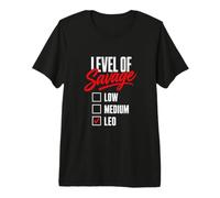 Nivel de Salvaje Leo Horóscopo Astrología Divertido Camiseta Premium