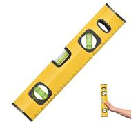 Nivel de torpedo resistente a los golpes, aleación de aluminio, nivel de burbuja de 300 mm, con base magnética, con 3 burbujas de 45°, 90°, 180°, color amarillo