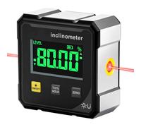 Nivel Digital 4 x 90° con Base Magnética, Inclinómetro Digital con Pantalla LCD, Interfaz Tipo-C, Impermeable IP54, Buscador de Ángulo Digital para Carpintería y Construcción