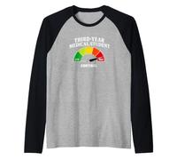 Nivel Divertido de cortisol para Estudiantes de Medicina de Tercer año Camiseta Manga Raglan