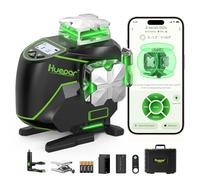 Nivel Láser 4 x 360 ° Huepar , Autonivelante de 16 Líneas Láser de Líneas Cruzadas de Haz Verde 4D con Pantalla LCD Bluetooth -Láser Horizontal/Vertical -Control Remoto y Estuche Rígido-S04CG