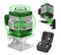 Nivel láser Autonivelante 3 ° Geevorks Multifuncional 4D 16 líneas Laser Nivel Verde Nivelador Láser 360 Grados para Diseño de Baldosas, 1 Batería Recargable
