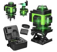Nivel Láser Autonivelante 360° x 4 Grados Verdes - 4D 3° Tank High Accuracy Rotativo con IP54 Anti-polvo y 2 Baterías
