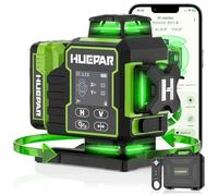 Nivel Láser Autonivelante 4×360°con Bluetooth Actualizado,Nivel Láser Verde 16 Líneas con Base Giratoria Eléctrica y Gran Pantalla LCD,Soporte Magnético,Batería Recargable,W04CG