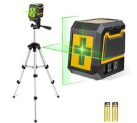 Nivel Laser Autonivelante con Tripode,ASOBRIS Nivel Láser Verde Líneas Cruzadas Horizontales y Verticales,Laser Level pare Colgar Cuadros Construcción Uso Interior y Exterior,2 x Batería Incluida