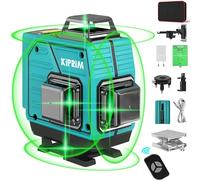 Nivel Láser Autonivelante de 40M, Línea Láser Verde Cruzada 4x360° para Uso Exterior, Autonivelación Horizontal/Vertical 16 Líneas, Modo Pulso, IP54 Impermeable + Batería Recargable