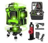 Nivel Laser Autonivelante Nivel Laser 360° Laser Verde 3D Nivelador Láser 2 Batería Recargable Horizontales Verticales Laser Potente Herramienta De Nivelación (12 líneas)