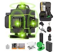 Nivel Láser Autonivelante Verde, 16 líneas 4D Nivelador Láser, Nivel láser de línea verde cruzada, Niveles láser 360 grado con control remoto,base de elevación,1 * 3000 mAh Batería Recargable
