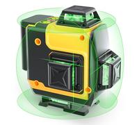 Nivel láser, FELLAT 4 x 360 ° Nivel Laser Autonivelante Verde con Modo de Pulso, 2 Baterías Recargables Soporte Magnetico Giratorio Mini tripodeb Soporte