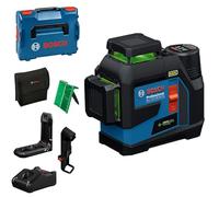 Bosch Nivel láser GLL 12V-100-33 CG - 3 láseres verdes 360°, 100 m, IP65, con receptor, L-Boxx