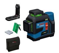 Bosch Nivel láser GLL 12V-100-33 CG Professional – 3 láseres verdes 360°, 100 m, IP65, con receptor