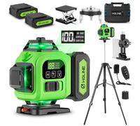 Nivel Láser HGLINE de 16 Líneas, Herramienta Láser Profesional para Construcción, 360 ° Nivel Óptico Horizontal y Vertical con Batería de 6000 mAh 2xBattery Set