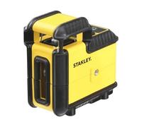 STANLEY Nivel Láser Línea 360° y Línea Vertical, Luz Verde, IP50 Impermeable, Rosca Doble 1/4", Alcance 25m, Precisión +/- 4mm, Revestimiento Reforzado, Bloqueo de Péndulo, STHT77594-1