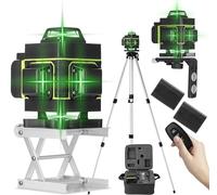 Nivel láser, Weytoll 360° 16 líneas Herramienta de nivel de línea horizontal vertical con función de autonivelación con trípode de 1,5 M, 2 baterías de 3000 mAh