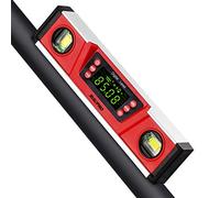 Nivel magnético digital - Inclinómetro electrónico de burbujas con protección IP54 RISEPRO de 10 pulgadas, 25CM buscador de ángulos, indicador con pantalla VA grande y base de ranura en V DL135N