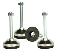 Niveladores de patas de alta resistencia, Patas niveladoras de 2.36 "de diámetro Base, Rosca M12, capacidad de 1300 lb,Capacidad para banco de trabajo, máquina, gabinete (negro, D60xM12x100,4 Pcs)