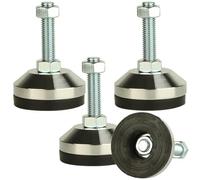 Niveladores de patas de alta resistencia, Patas niveladoras de 2.36 "de diámetro Base, Rosca M12, capacidad de 1300 lb,Capacidad para banco de trabajo, máquina, gabinete (negro, D60xM12x50,4 Pcs)