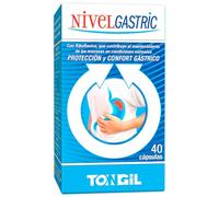 Nivelgastric | Fórmula Antiácidos Estómago para Salud Gastrointestinal | Con Regaliz, Jengibre, Nopal, Aloe Vera y Riboflavina | Extracto Patentado Gutgard | Vegano, No-GMO | 40 Cápsulas | TONGIL