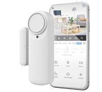 Nivian Alarma de Puerta Inteligente WiFi, Sensor Magnético para Puertas, Inalámbrico con App Móvil, Notificaciones en Tiempo Real, Botón Manual, Sirena 100dB