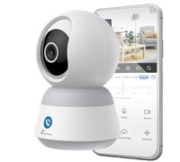 NIVIAN Cámara de Vigilancia Interior Domo 360°, WiFi 4MP Super HD, Detección Humana IA, Auto-Tracking, Audio Bidireccional, Compatible con Alexa y Google Home
