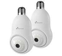 NIVIAN Cámara de vigilancia WiFi Tipo Bombilla 2K-Movimiento 360º con Audio, Reconocimiento y Seguimiento de Humanos-Visión Nocturna, Compatible con Alexa, Google Home, Tuya App (Pack 2 Cámaras WiFi)