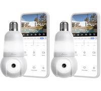 NIVIAN Cámara de vigilancia WiFi Tipo Bombilla E27 2K- Movimiento 360º con Audio, luz, Reconocimiento y Seguimiento de Humanos-Visión Nocturna, Compatible con Alexa, Google Home, Tuya App