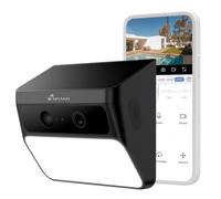 NIVIAN Cámara IP Wi-Fi Solar con Foco LED Exterior 2K Detección PIR Batería | Foco solar 2K con cámara: ilumina y vigila sin cables, con IA anti falsas alarmas y resistencia extrema