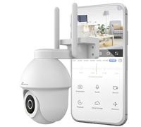 NIVIAN - Cámara PTZ WiFi 2.4Ghz Half4K 2560x1440, Visión Nocturna a Color, Detección de Movimiento y Humanos, Compatible con Alexa y Google Home, Control App Tuya, Imagen Super HD 2.5k