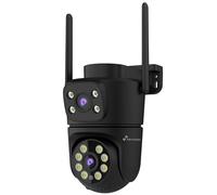 NIVIAN Cámara Vigilancia Exterior WiFi Dual 3MP SuperHD 2K con Doble Lente - Sin Ángulos Muertos, Seguimiento Automático IA, Audio Bidireccional, IP65, Control App Tuya (Negra)