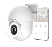NIVIAN Cámara WiFi PTZ 2K 3MP con Giro 360° y Visión Nocturna IR | Seguimiento Automático, Audio Bidireccional, IP65 | Seguridad Inteligente para Casa y Negocio | App Tuya + Alexa/Google
