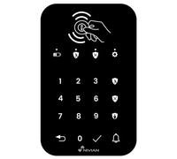 NIVIAN NVS-KEYPAD - Teclado Inalámbrico para Sistema de Alarma NVS-TOUCHALARM, Lector RFID, Botón de Timbre, Comunicación RF 433 MHz, Alcance 80 m, Batería Recargable, Anti-Manipulación
