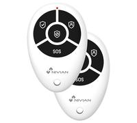 NIVIAN NVS-REMOTECONTROL (Pack x2) - Mando a Distancia para Sistemas de Alarma 433 MHz | Control de Armado, desarmado, Modo hogar y botón SOS | Alcance 80 m | Funcionamiento a Pilas