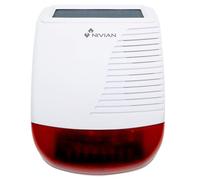 Nivian NVS-SOLARSIREN - Sirena de Exterior Inalámbrica, Recarga Solar 120 dB con Flash LED, Impermeable IP65, Batería Recargable, Alcance 80 m, Antimanipulación